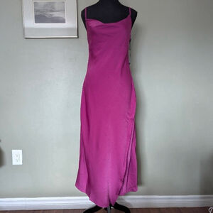 Black Tape - NWT Satin Slip Midi Dress - Fuschia - S
